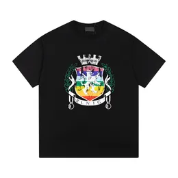 Paris Style Lion Taç Rozeti Vintage Baskı Tee Designer T Shirt İlkbahar Yaz Günlük Moda Kaykay Erkekleri Kadın Tshirt 24SS 0220