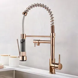 Kitchen Faucets 360 Degree Brass Sink Faucet Rotating Spring Single Handle Cold And Mixed Water Tap