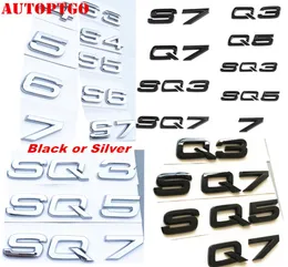 Black Rear Trunk Tail Letter Emblem Logo Badge Decal Sticker For S3 S4 S5 S6 S7 S8 RS3 RS4 RS5 RS6 RS7 RS8 SQ3 SQ5 SQ7 RSQ3 RSQ5 RSQ71441123