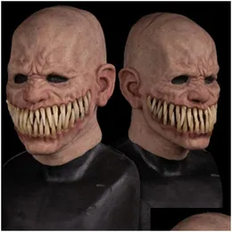 Máscaras de festa Adt Horror Truque Brinquedo Assustador Prop Látex Máscara Diabo Face Er Terror Py Prático Joke para Halloween Prank Brinquedos Drop Delivery DHPMU