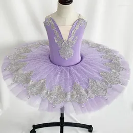 Scenkläder 2024 Blue Bird Purplel Professional Ballet Dance Tutu Ruffle Edges Classic Dress for Girls Women Performance