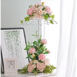 Wedding table centerpieces Iron umbrella flower stand for wedding decoration gold and white metal flower stand1689637