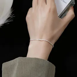 Braccialetti a maglie Bracciale regolabile minimalista color argento scintillante Gypsophila per regalo di gioielli di moda da donna