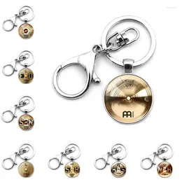 Keychains Creative DJ Drummer Kit Drum Key Chain Pendant Metal Ring Hummer Buckle Musician Accessories