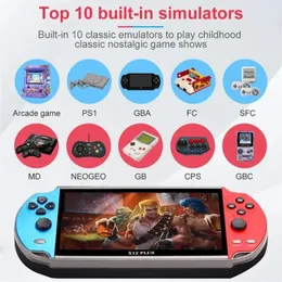 10st/Lot x12 Plus Portable Handheld Player Game 16g 7inch HD Screen Dual Joystick Classic Arcade Game Console Inbyggd 20000+ TV-utgång Ljudvideospel med presentask