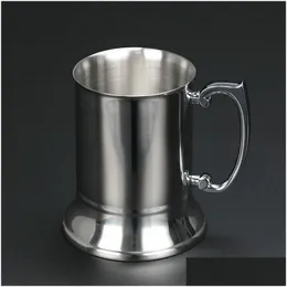 Mugs 16Oz Ounce Double Wall 18/8 Stainless Steel Tankard Beer Mug High Quality Mirror Finish Fy5036 Drop Delivery Home Garden Kitche Dhgiy