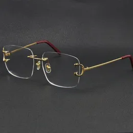 2021 Rimless Women gift Eyewear & Accessories Fashion Sunglasses Frames Cat Eye Eyeglasses Large Square Glasses with box C Decorat3057