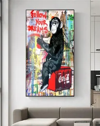 Street Wall Art Banksy Graffiti Canvas Paintings Home Decor Decoration Handpainted HD Print Oil Paintings On Canvas Wall Art Pic8360717
