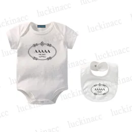 Verão bebê algodão macacões conjunto babador marca de luxo designer lua cheia infantil respirável roupas confortáveis meninas meninos macacão sdlx sorte