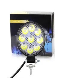 9 barra de luz led 4 Polegada 27w vagens ponto quadrado combo offroad luzes de trabalho condução para caminhão captador jeep suv atv utv5437177