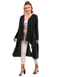 Epilatori Plussure Long Long Frump Elegante Cardigan Women Casual Open Front Lightweigh