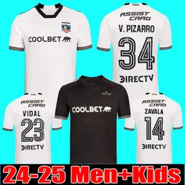 2024 2025 Colo Colo Colo Soccer Jerseys 24 25 Palacios Home White Away Black V.Pizarro Vidal Futebol Camisetas Homens Crianças