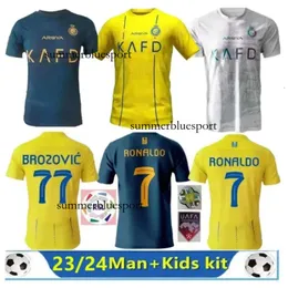 2023 2024 Al Nassr Soccer Jerseys Ronaldo fans Player Home 23 24 Brozovic Ghareeb Talisca Telles Masharipov Lami Women Men Kids Football Shirt Al-Nass FC