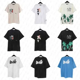 Wysokiej jakości koszule t dla męskich designerskie t -shirt men palm -asel letnie topy USA High Street klasyczny druk moda moda swobodny krótki rękaw