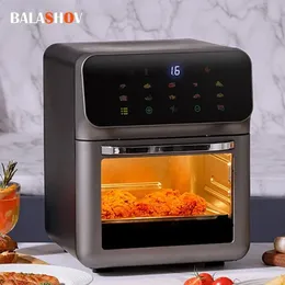 Friggitrice elettrica intelligente ad aria calda di grande capacità, forno AC, cucina senza olio, 360 gradi di cottura, finestra visiva, elettrodomestici 240220