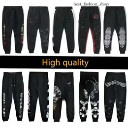 2024 America Street Chromees Hearts Men's Sanskrit Printing Pants Sanskrit Alphabet Autumn Womens Cross Chrome Sweatpants Horseshoe Letter Print Trousers 811