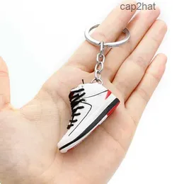 Fashion Creative Mini 3D Basketball Shoes Keychains Stereoscopic Model Sneakers Enthusiast Souvenirs Keyring Car Backpack Pendants Gift F52G