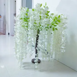 Exklusiva konstgjorda blommor Cherry Blossom Tree Wisteria Plant Potting for Christmas Wedding Stage Site Layout Home Decoration279G