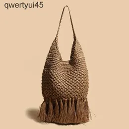 Shoulder Bags 2022 tassel straw bag woven raan soulder messenger bag new beac andbag womenH24220