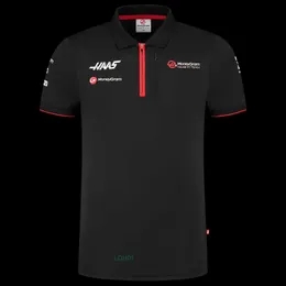 Erkek Tişörtleri 2024 F1 Yarış Takımı Polo Gömlek Hass Racing Team Yaz Kısa Kollu Yakası T-Shirt Hızlı Kurutma Erkek 4S Mağazası 2GBZ