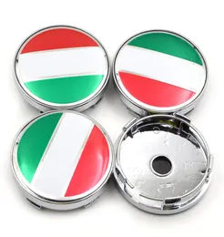 GZHENGTONG 4PCSSET 60 mm Włochy Flaga Flaga Logo samochodem kierownicy Kołek Opony Centrum Połączce Pokrywa kołpakowe pokrywy Caps Emblem Odznaka Dekal1255051