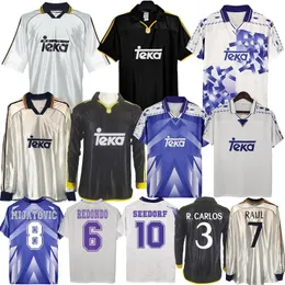 1997 1998 1999 2000 2001 Raul Redondo Retro Soccer Jerseys Roberto Carlos Hierro Seedorf Guti Suker Real Madrids Vintage Classic Football Shirt