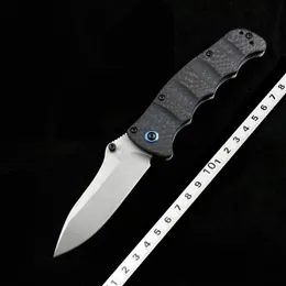 BM M390 Blade 484 Tactical Folding Knife Carbon Fiber Handle Stone Washing Survival Safety Pocket Knives
