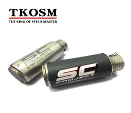 TKOSM 2017 Yeni Model Yüksek Kaliteli Paslanmaz Çelik 60mm 51mm Evrensel Motosiklet SC Egzoz Boru Lazer Susturucu Yarış Egzersizi 6287069