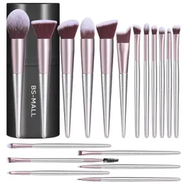 BS-Mall Makeup Brush Set 18 PCS Premium Syntetic Foundation Powder Concealers Eye Shadows Blush Makeup Brushes With Black Case (B-Purple)