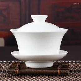 Teaware Sets Chinese Gaiwan Tea Set White Ceramic Sancai Cup 50% Off