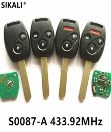 Chiave a distanza Per S0087a 433 mhz Per Honda Accord Elemento Crv Hrv Fit City Jazz Odyssey Shuttle Civic Auto Keyless controllo Fobik5300510