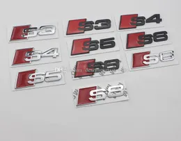 Wholesale Decal Sticker Car Auto Metal 3D Car emblems chrome badges bumper stickers Black Silver S3 S4 S5 S6 S7 S8 for Car-styling1199753