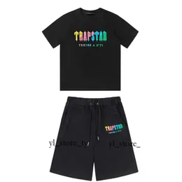 Trapstar Tracksuit Designer Trend Fashion Mens Trapstar T Shirt Short Sleeve Print Outfit Chenille Tracksuit Black Cotton London Streetwear Trapstars 230