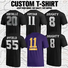 Benutzerdefinierte Anze Kopitar Drew Doughty Luc Robitaille Wayne Gretzky Quinton Byfield Rob Blake Kevin Fiala USA Hockey Club Fans Marken-T-Shirt-T-Shirts