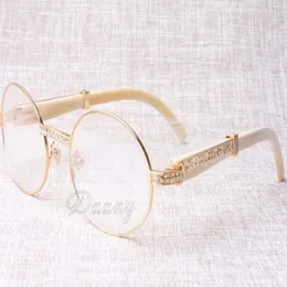 2019 New Diamond Round Solglasögon Cattle Horn Eyeglasses 7550178-A Horns Män och kvinnor Solglasögon Glasess Eyewear Storlek 55-22-135M252H