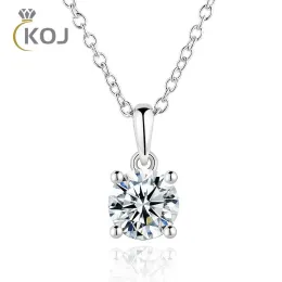 Ожерелья KOJ 1CT, ожерелье из муассанита, серебро 925 пробы, не вызывающее аллергии, инкрустированное муассанитом, ювелирные изделия, роскошное блестящее универсальное ожерелье