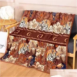 Blankets Letter Design Flannel Blanket Soft Scarf Warm Shawl Bedspread Knit Throw Sofa Office Leisure Drop Delivery Home Garden Texti Dhfha