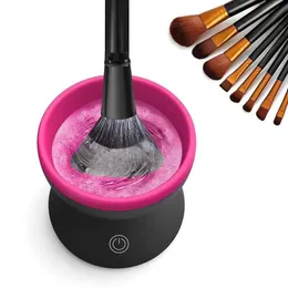 Electric Makeup Brush Cleaner Machine - Alyfini Portable Automatic USB Cosmetic Borsts Cleaner Tool For All Size Brush Set, Liquid Foundation