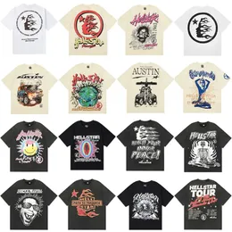 Hellstar T Designer Shirt Mens Men Plus TESE Rapper Wash Ceavy rzemiosło krótkie rękawy Tshirty High Street Retro Women Us 142