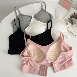 Bras Push Up Bra Women Korean version Summer trådlös tunn underkläder Fixat bröstkudde mjukt fast för underkläder ropa mujer