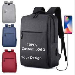 10Pcs Can Custom Travel School Bags Wholesale Big Capacity Smart USB Laptop Other Backpack For Men College Bag Mochila 83 74 94