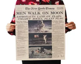 The Apollo 11 Moon Landing New York Times Cartaz vintage papel kraft retrô decoração de quarto infantil adesivo de parede 51355cm8299141
