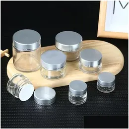 Packing Bottles Wholesale 5G 10G 15G 20G 30G 50G Frosted Glass Cosmetic Jar Empty Face Cream Lip Balm Storage Container Refillable S Dhva1