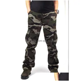 Men'S Pants Mens Cargo Outwear Camouflage Baggy Combat Mti-Pockets Casual Trousers Overalls Army Tactical Size 44 Drop Delivery Appa Dh7Pd