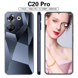 C20 Pro 7.3インチAndroidスマートフォン防水ダストプルーフショックプルーフ8000 MAH WiFiデュアルカメラオールインワン256GB 512GB 1TB ROM 8GB 16GB RAM携帯電話