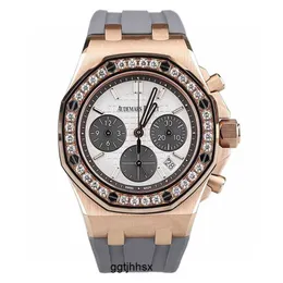 AP WRISTWATCH MOISSANITE Handledsklocka Crystal Watch Royal Oak Offshore 26231or Automatic Machinery Womens Outer Ring Original Diamond 18k Rose Gold Material Come Come