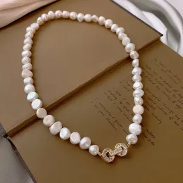 Halsband hög kvalit naturlig barock sötvatten pärla 14k guldfylld eleganta kvinnliga kedjor halsband smycken för kvinnors mors dag gåvor