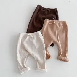 Calças bebê grande pp sólido leggings meninas all-match dot calças magras crianças algodão elasticidade magro nascido menino estiramento