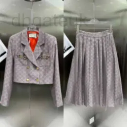 Zweiteiliges Kleid Designer 23ss Winter Damen Pie Classic G Jacquard Langarm kurze Anzugjacke mit Pressrock Set Tops Röcke CX59