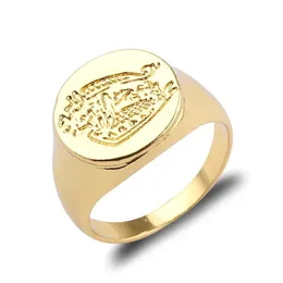 Kingsman Halk Gizli Servis Özel Signet Halkaları Erkek Kadın Mücevherleri 14K Sarı Altın Erkek Yüzükler